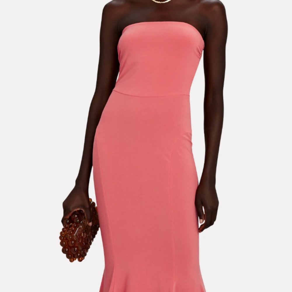 Norma Kamali Fishtail Midi Dress - Papaya